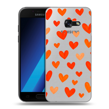 Силиконовый чехол на Samsung Galaxy A7 (2017) с принтом Сердечки Силиконовый чехол на Samsung Galaxy A7 (2017) с принтом Сердечки