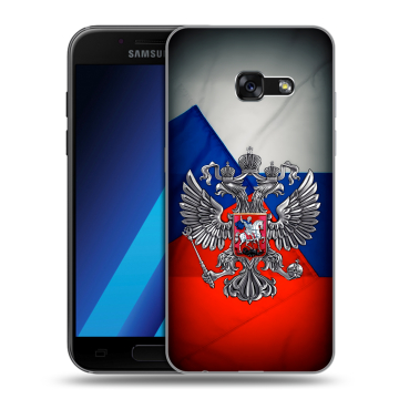 Силиконовый чехол на Samsung Galaxy A7 (2017) с принтом Флаг России