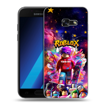 Силиконовый чехол на Samsung Galaxy A7 (2017) с принтом Roblox Роблокс