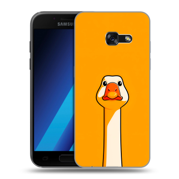 Силиконовый чехол на Samsung Galaxy A7 (2017) с принтом Смешная утка Силиконовый чехол на Samsung Galaxy A7 (2017) с принтом Смешная утка