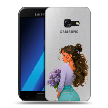 Силиконовый чехол на Samsung Galaxy A7 (2017) с принтом девушка цветы Силиконовый чехол на Samsung Galaxy A7 (2017) с принтом девушка цветы