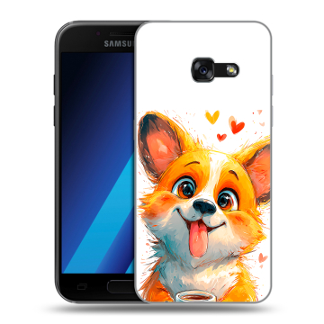 Силиконовый чехол на Samsung Galaxy A7 (2017) с принтом корги Силиконовый чехол на Samsung Galaxy A7 (2017) с принтом корги