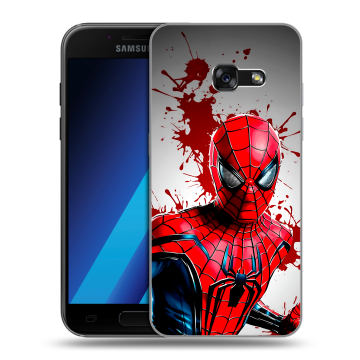 Силиконовый чехол на Samsung Galaxy A7 (2017) с принтом Spiderman Человек паук Силиконовый чехол на Samsung Galaxy A7 (2017) с принтом Spiderman Человек паук