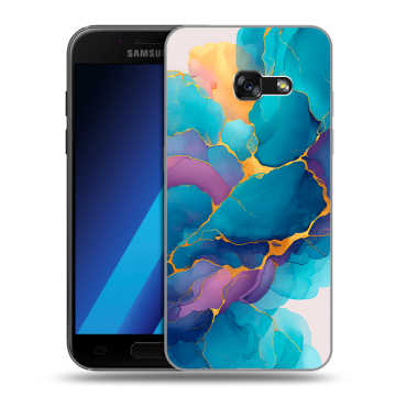 Силиконовый чехол на Samsung Galaxy A7 (2017) с принтом Мрамор блестки Силиконовый чехол на Samsung Galaxy A7 (2017) с принтом Мрамор блестки