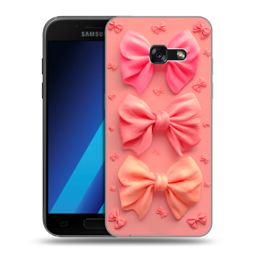 Силиконовый чехол на Samsung Galaxy A7 (2017) с принтом Розовые бантики Силиконовый чехол на Samsung Galaxy A7 (2017) с принтом Розовые бантики