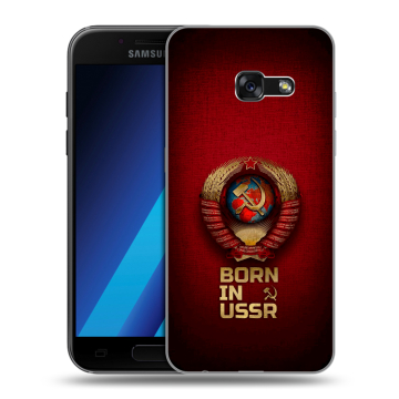 Силиконовый чехол на Samsung Galaxy A7 (2017) с принтом Флаг Герб СССР Силиконовый чехол на Samsung Galaxy A7 (2017) с принтом Флаг Герб СССР