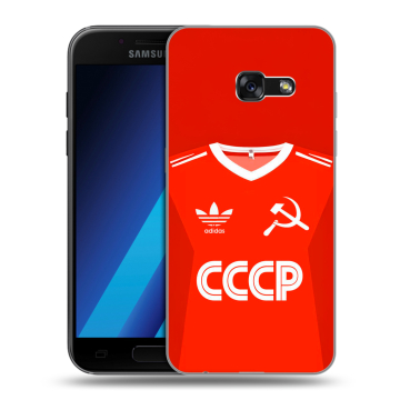 Силиконовый чехол на Samsung Galaxy A7 (2017) с принтом Флаг Герб СССР Силиконовый чехол на Samsung Galaxy A7 (2017) с принтом Флаг Герб СССР
