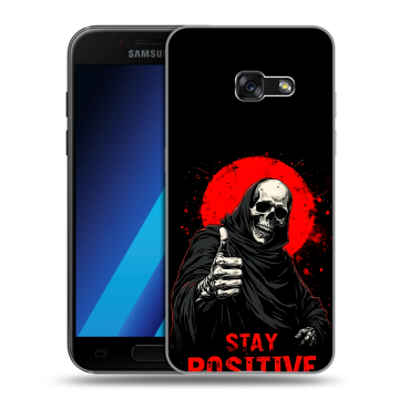 Силиконовый чехол на Samsung Galaxy A7 (2017) с принтом смешной скелет Силиконовый чехол на Samsung Galaxy A7 (2017) с принтом смешной скелет