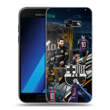 Силиконовый чехол на Samsung Galaxy A7 (2017) с принтом Messi Barcelona