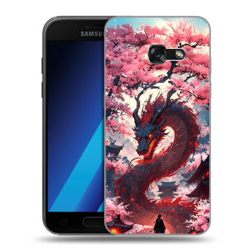 Силиконовый чехол на Samsung Galaxy A7 (2017) с принтом Дракон Японский Силиконовый чехол на Samsung Galaxy A7 (2017) с принтом Дракон Японский