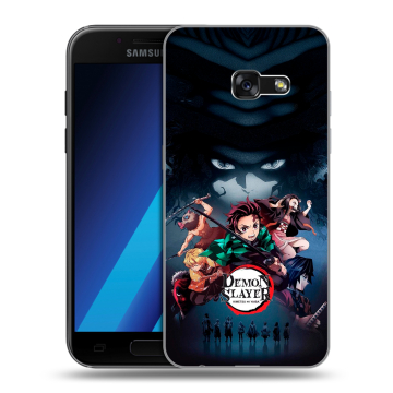Силиконовый чехол на Samsung Galaxy A7 (2017) с принтом Demon Slayer Клинок рассекающий демонов Силиконовый чехол на Samsung Galaxy A7 (2017) с принтом Demon Slayer Клинок рассекающий демонов