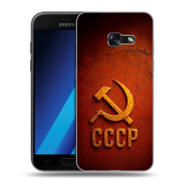 Силиконовый чехол на Samsung Galaxy A7 (2017) с принтом Флаг Герб СССР Силиконовый чехол на Samsung Galaxy A7 (2017) с принтом Флаг Герб СССР