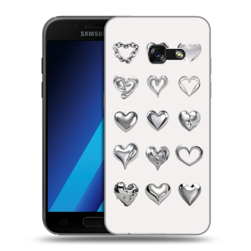Силиконовый чехол на Samsung Galaxy A7 (2017) с принтом Y2K сердечки Силиконовый чехол на Samsung Galaxy A7 (2017) с принтом Y2K сердечки