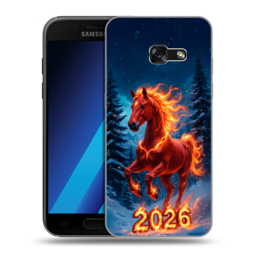 Силиконовый чехол на Samsung Galaxy A7 (2017) с принтом Новый год коня Силиконовый чехол на Samsung Galaxy A7 (2017) с принтом Новый год коня