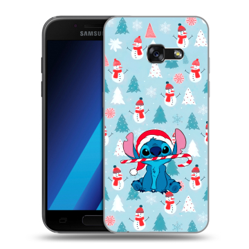 Силиконовый чехол на Samsung Galaxy A7 (2017) с принтом Стич Новый год Силиконовый чехол на Samsung Galaxy A7 (2017) с принтом Стич Новый год
