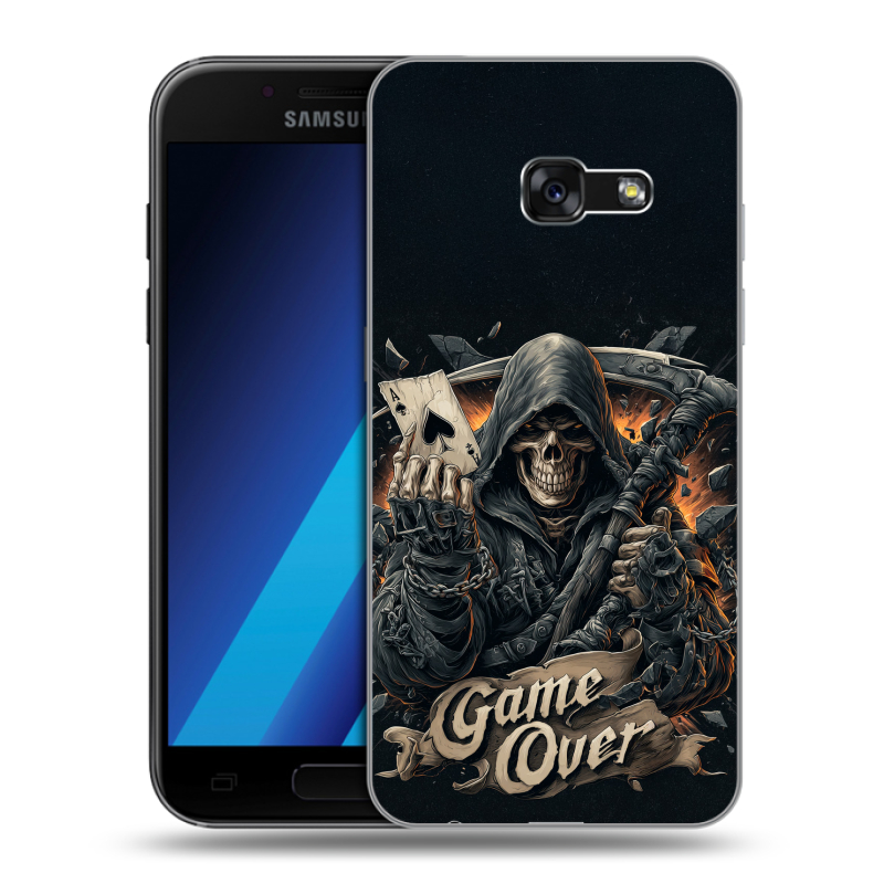Силиконовый чехол на Samsung Galaxy A7 (2017) с принтом Скелет карты Силиконовый чехол на Samsung Galaxy A7 (2017) с принтом Скелет карты