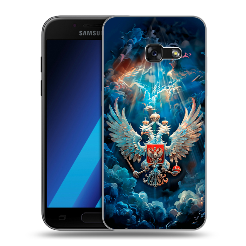 Силиконовый чехол на Samsung Galaxy A7 (2017) с принтом Герб флаг России Силиконовый чехол на Samsung Galaxy A7 (2017) с принтом Герб флаг России