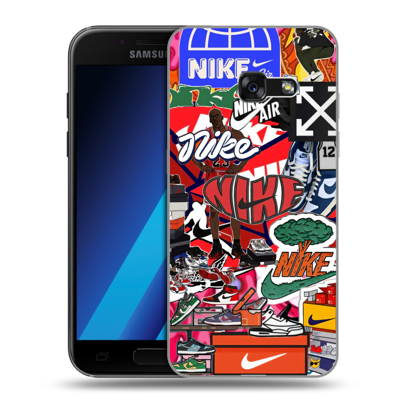 Силиконовый чехол на Samsung Galaxy A7 (2017) с принтом Найк Nike яркий Силиконовый чехол на Samsung Galaxy A7 (2017) с принтом Найк Nike яркий