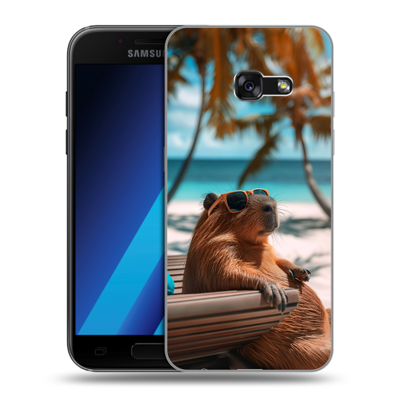 Силиконовый чехол на Samsung Galaxy A7 (2017) с принтом Капибара Силиконовый чехол на Samsung Galaxy A7 (2017) с принтом Капибара