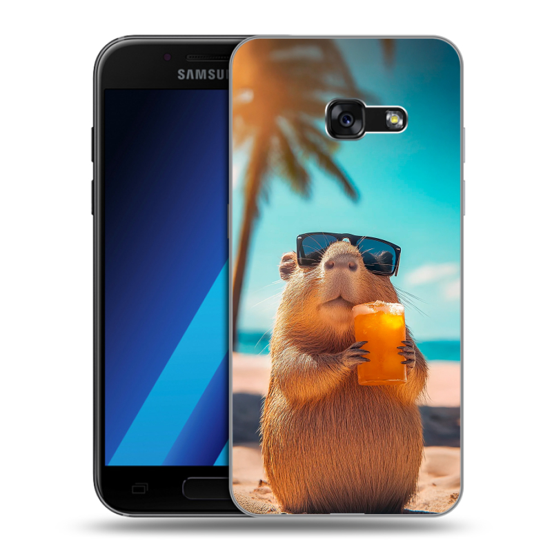 Силиконовый чехол на Samsung Galaxy A7 (2017) с принтом Капибара Силиконовый чехол на Samsung Galaxy A7 (2017) с принтом Капибара