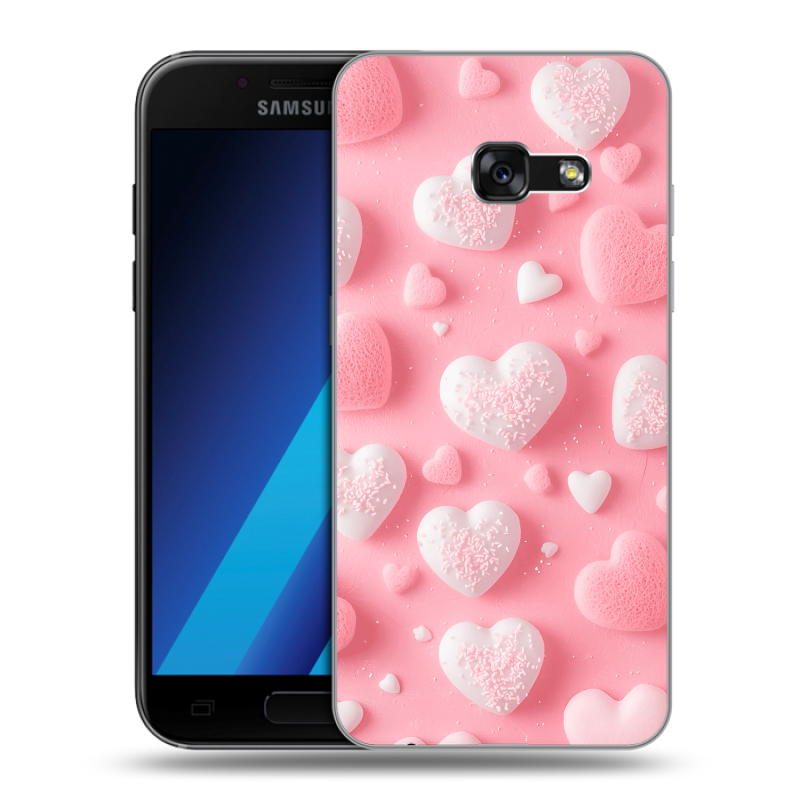 Силиконовый чехол на Samsung Galaxy A7 (2017) с принтом Сердечки Силиконовый чехол на Samsung Galaxy A7 (2017) с принтом Сердечки