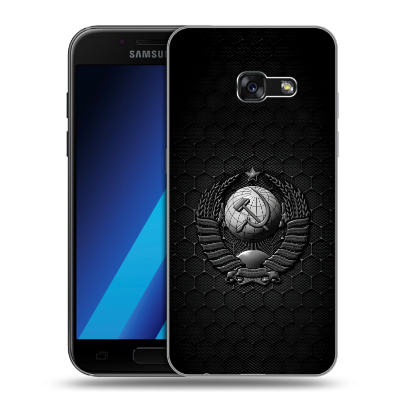 Силиконовый чехол на Samsung Galaxy A7 (2017) с принтом Герб Флаг СССР Силиконовый чехол на Samsung Galaxy A7 (2017) с принтом Герб Флаг СССР