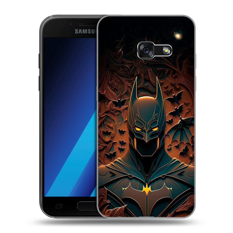 Силиконовый чехол на Samsung Galaxy A7 (2017) с принтом Batman Бэтмен Силиконовый чехол на Samsung Galaxy A7 (2017) с принтом Batman Бэтмен