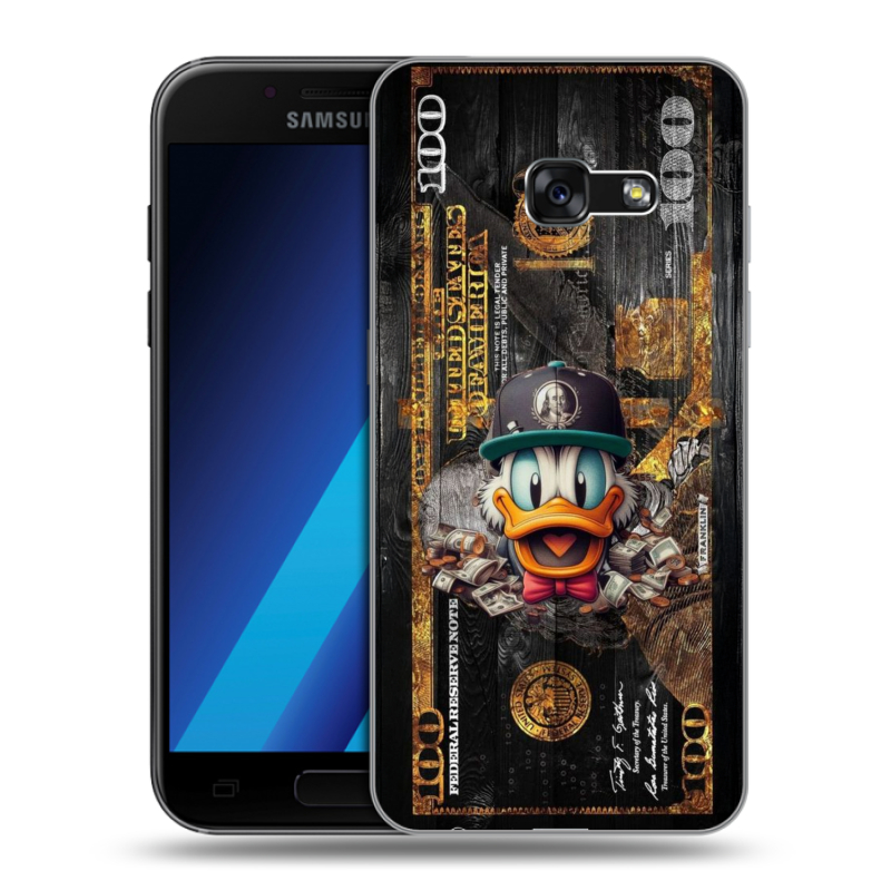 Силиконовый чехол на Samsung Galaxy A7 (2017) с принтом Дональд Дак Доллар Силиконовый чехол на Samsung Galaxy A7 (2017) с принтом Дональд Дак Доллар