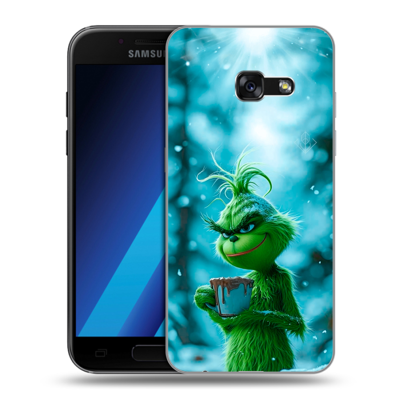 Силиконовый чехол на Samsung Galaxy A7 (2017) с принтом Новый год гринч Силиконовый чехол на Samsung Galaxy A7 (2017) с принтом Новый год гринч