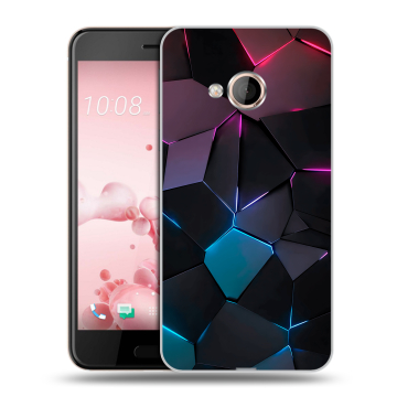 Пластиковый чехол на HTC U Play с принтом Геометрия неона
