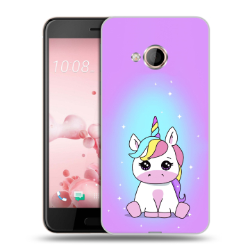 Пластиковый чехол на HTC U Play с принтом Единорог