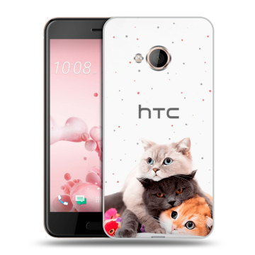 Пластиковый чехол на HTC U Play с принтом Кошки