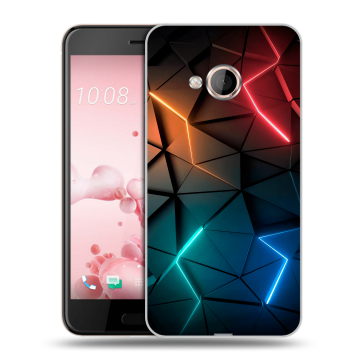 Пластиковый чехол на HTC U Play с принтом Абстракция неон