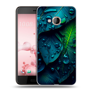 Пластиковый чехол на HTC U Play с принтом Листья