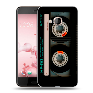 Пластиковый чехол на HTC U Play с принтом Кассета