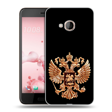 Пластиковый чехол на HTC U Play с принтом Герб России золотой Пластиковый чехол на HTC U Play с принтом Герб России золотой