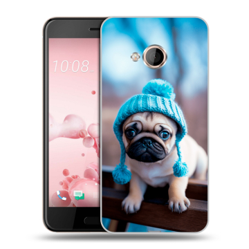 Пластиковый чехол на HTC U Play с принтом Мопс в шапке Пластиковый чехол на HTC U Play с принтом Мопс в шапке