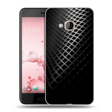 Пластиковый чехол на HTC U Play с принтом Текстура металла