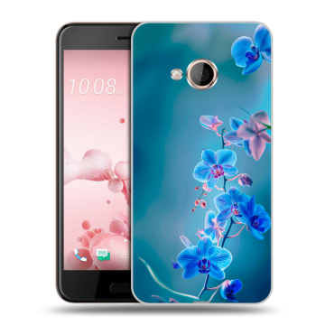 Пластиковый чехол на HTC U Play с принтом Голубые цветы Пластиковый чехол на HTC U Play с принтом Голубые цветы
