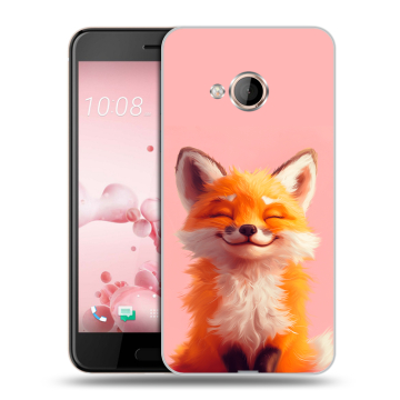 Пластиковый чехол на HTC U Play с принтом милая лиса Пластиковый чехол на HTC U Play с принтом милая лиса