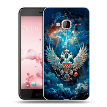Пластиковый чехол на HTC U Play с принтом Герб флаг России