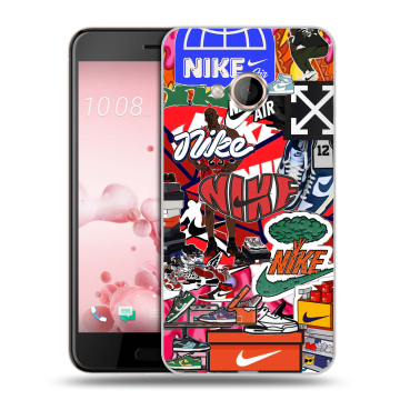 Пластиковый чехол на HTC U Play с принтом Найк Nike яркий