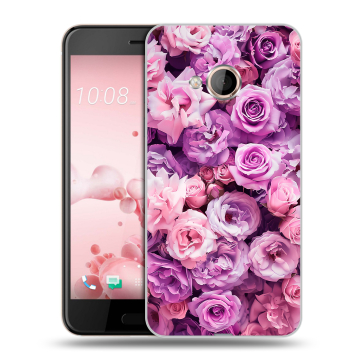 Пластиковый чехол на HTC U Play с принтом лавандовые розы