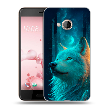 Пластиковый чехол на HTC U Play с принтом бабочки саккура