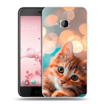 Пластиковый чехол на HTC U Play с принтом котик
