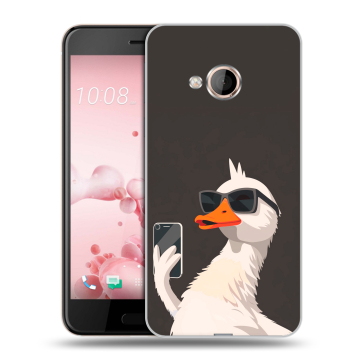 Пластиковый чехол на HTC U Play с принтом утка в очках