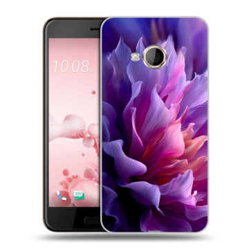 Пластиковый чехол на HTC U Play с принтом женский цветы