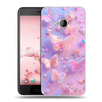 Пластиковый чехол на HTC U Play с принтом Бабочки Пластиковый чехол на HTC U Play с принтом Бабочки