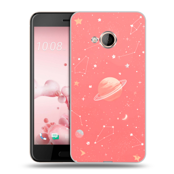 Пластиковый чехол на HTC U Play с принтом Розовый космос