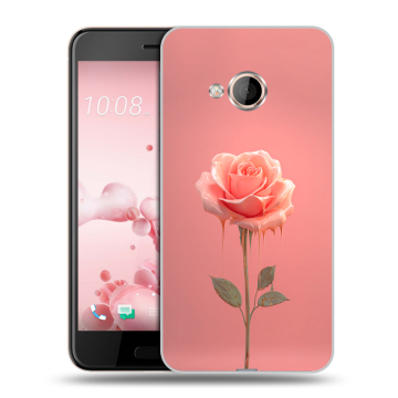 Пластиковый чехол на HTC U Play с принтом Розовая роза